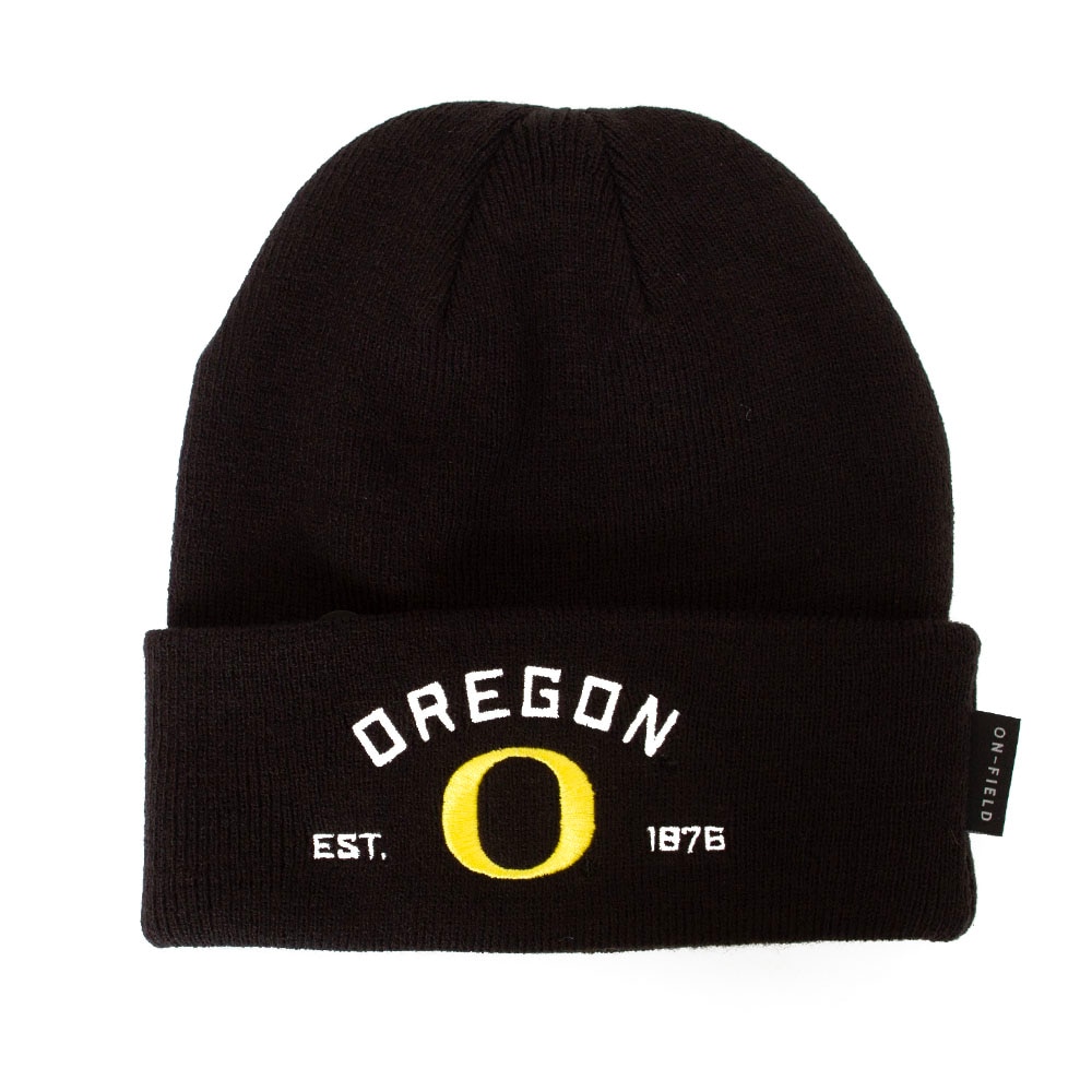 Classic Oregon O, Nike, Black, Beanie, Acrylic, Accessories, Unisex, Peak, Utility, Cuffed, Military Appreciation, Hat, 916417
